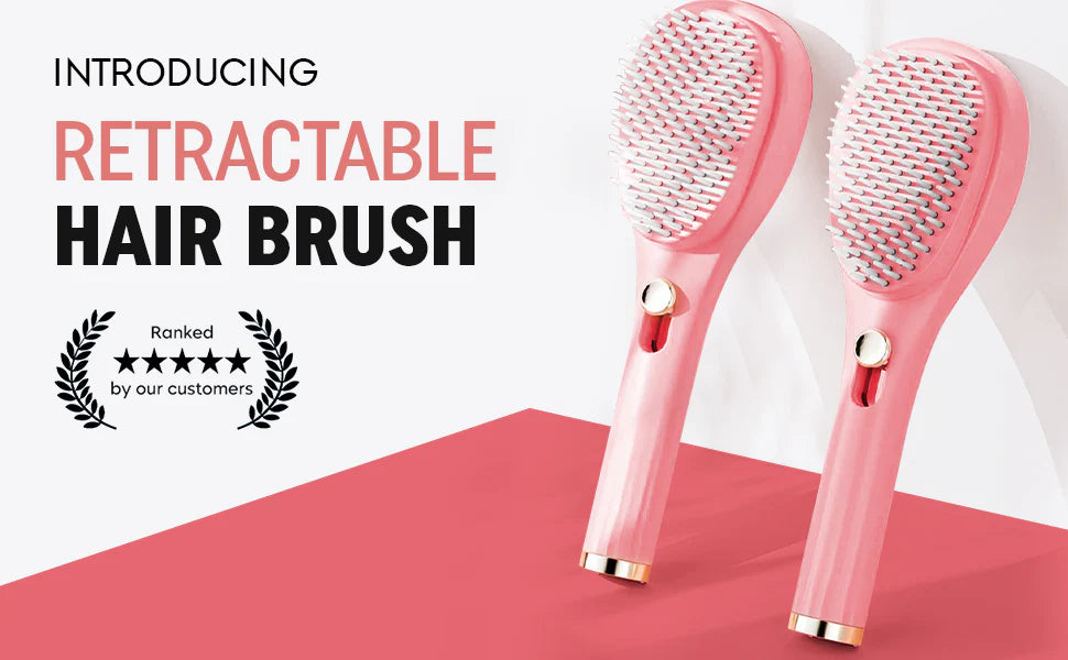 Frizzfree self cleaning hair brush for easy styling, anti-static technology massage comb