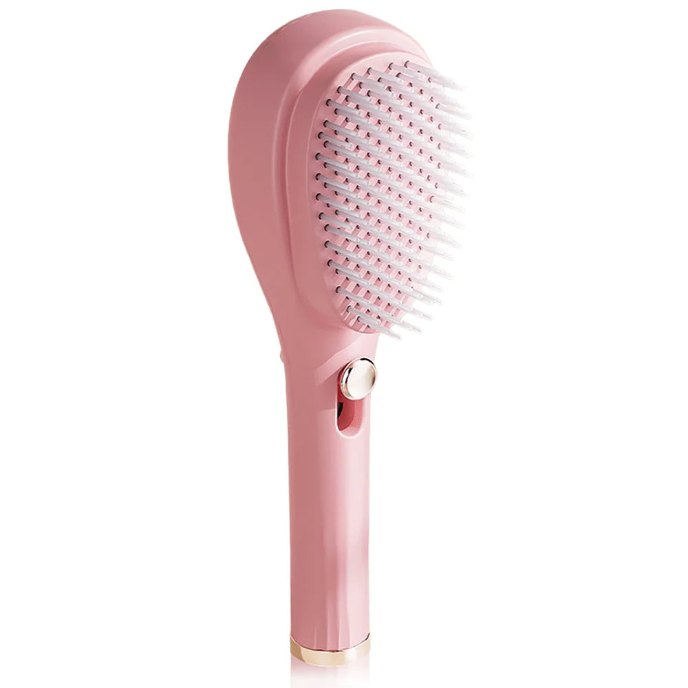 Frizzfree self cleaning hair brush for easy styling, anti-static technology massage comb