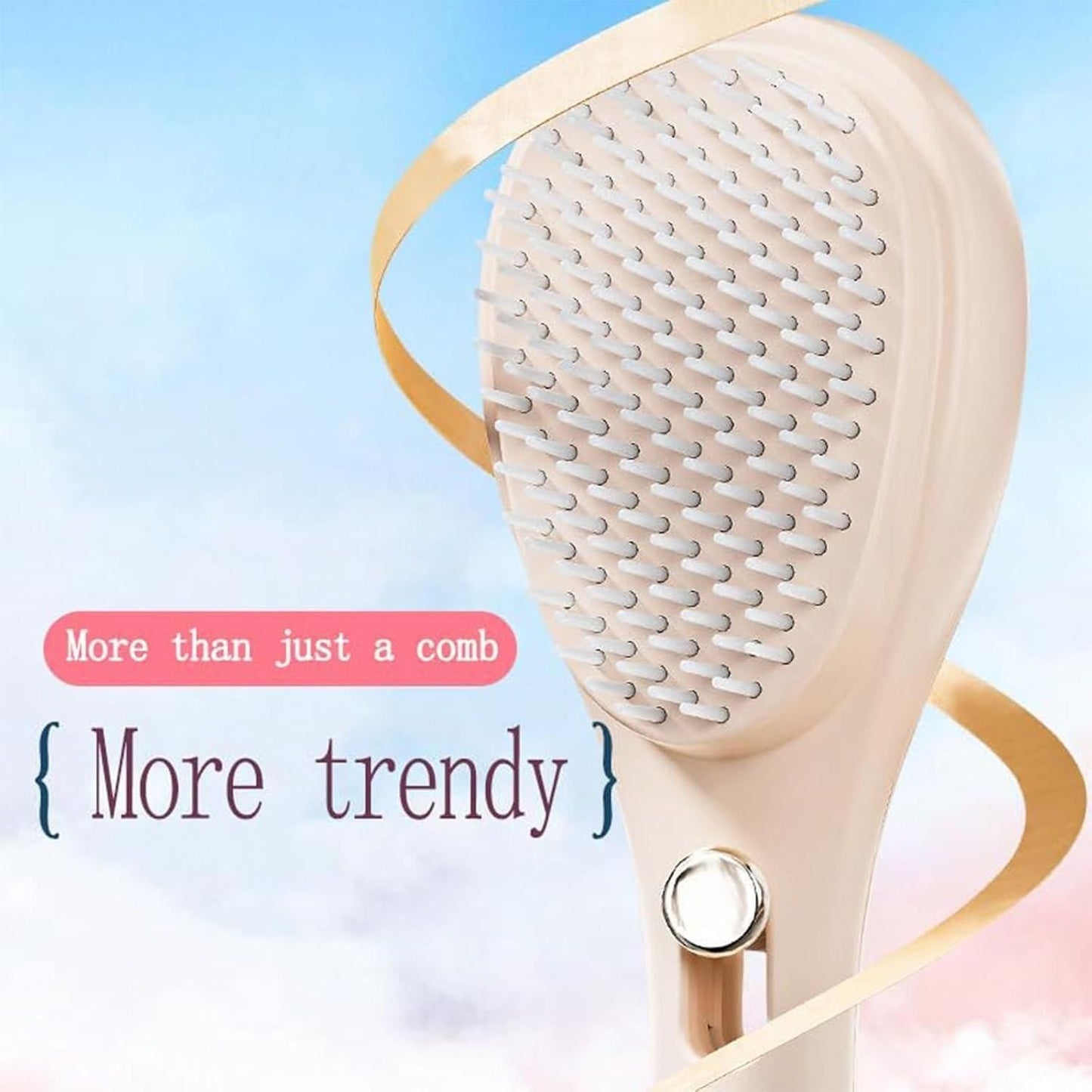 Frizzfree self cleaning hair brush for easy styling, anti-static technology massage comb