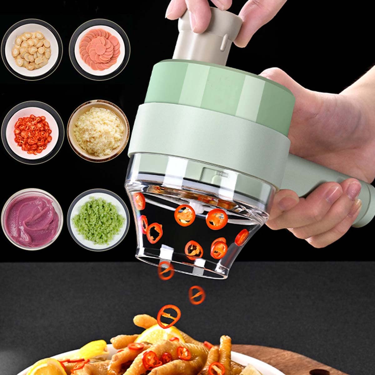 4 in 1 Portable Electric Vegetable Cutter Set