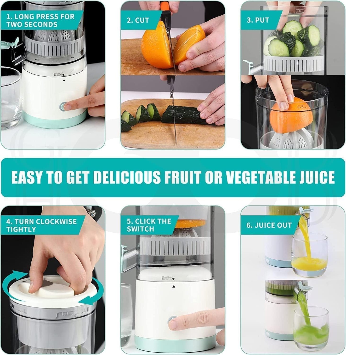 Portable USB Electric Rechargeable Juicer Blender Fresh Fruit Juice