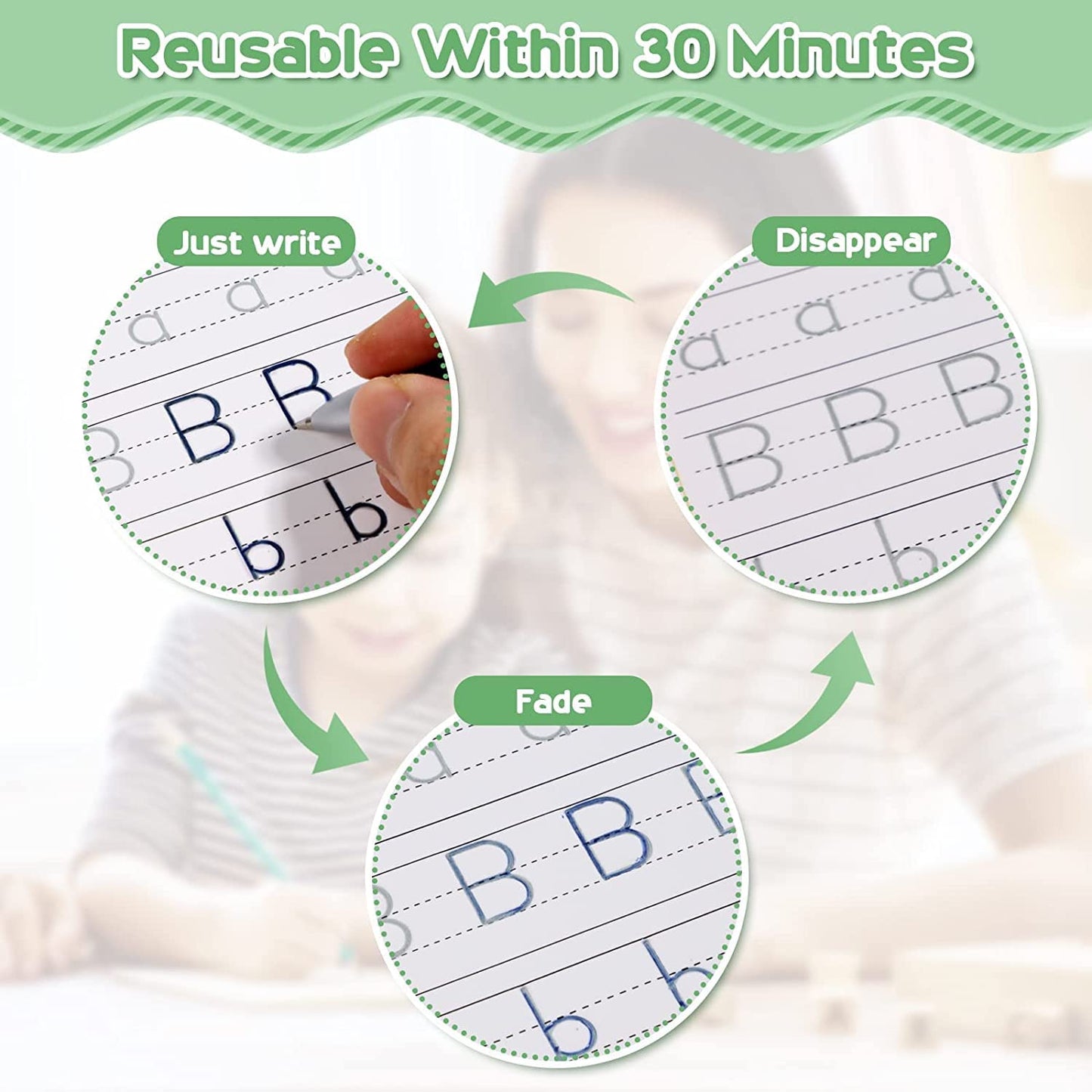 Magic Book for Kids, Magic Practice CopyBook, MagicWrite Self-Erasing Handwriting Book