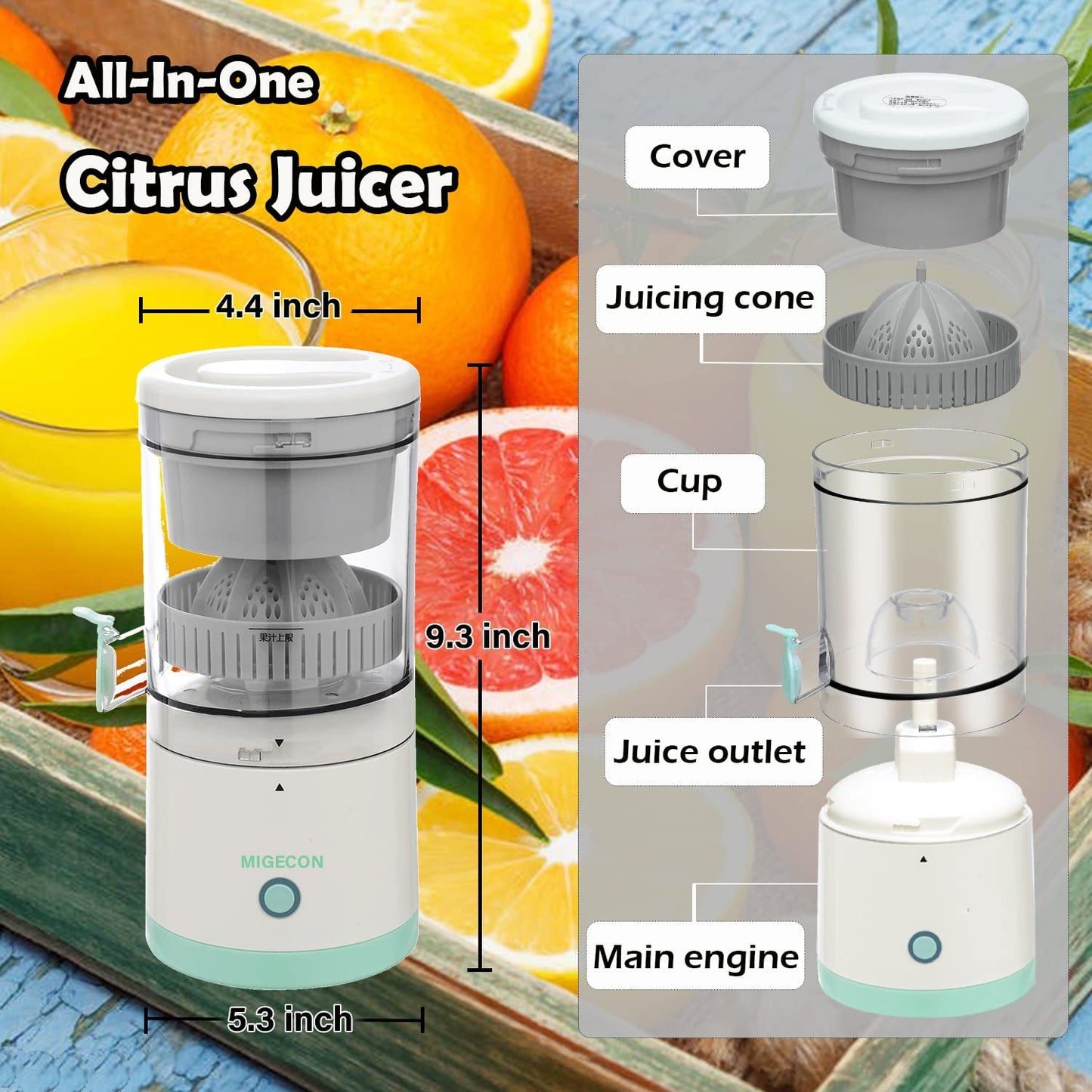 Portable USB Electric Rechargeable Juicer Blender Fresh Fruit Juice