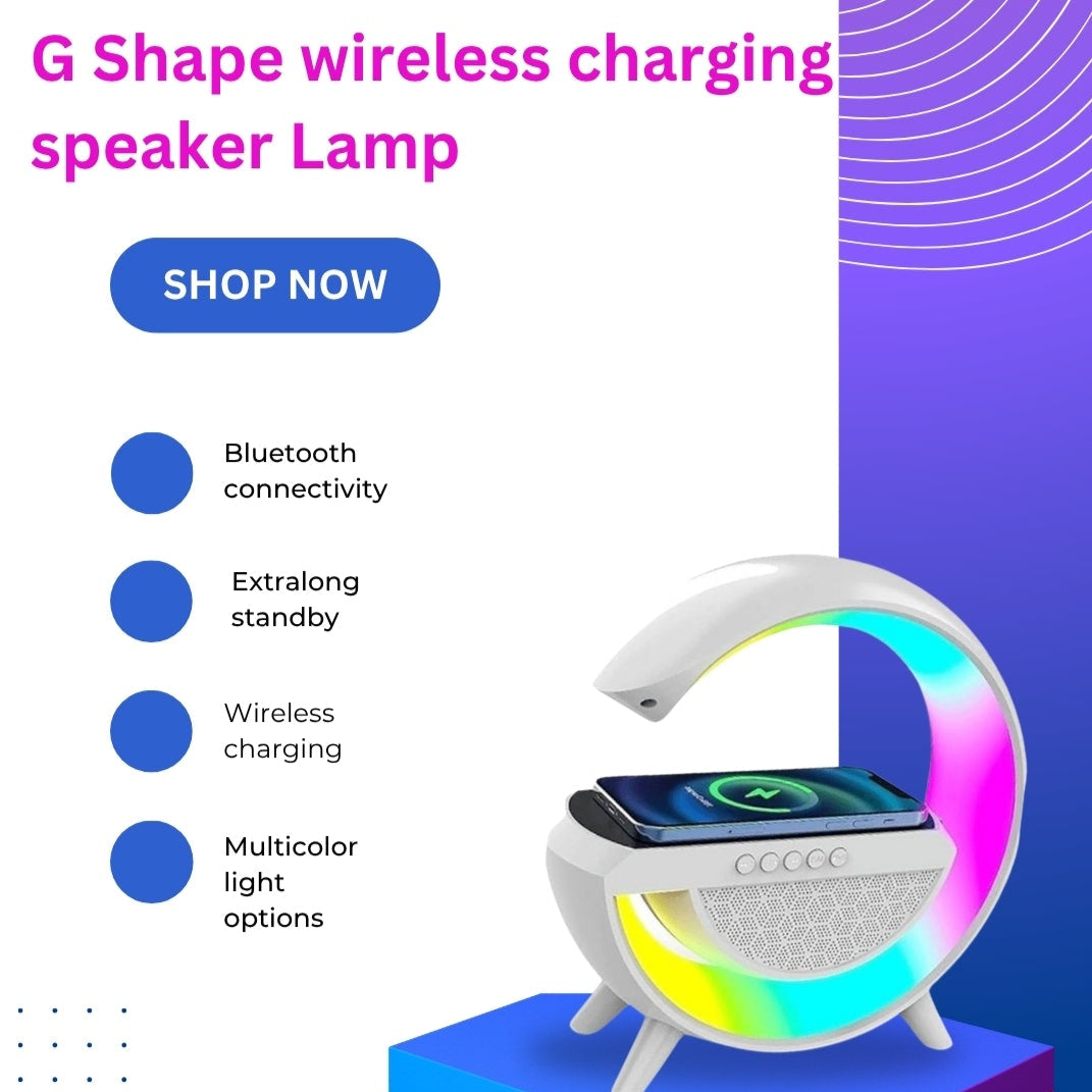 G-Shape LED Wireless Charging Speaker Lamp