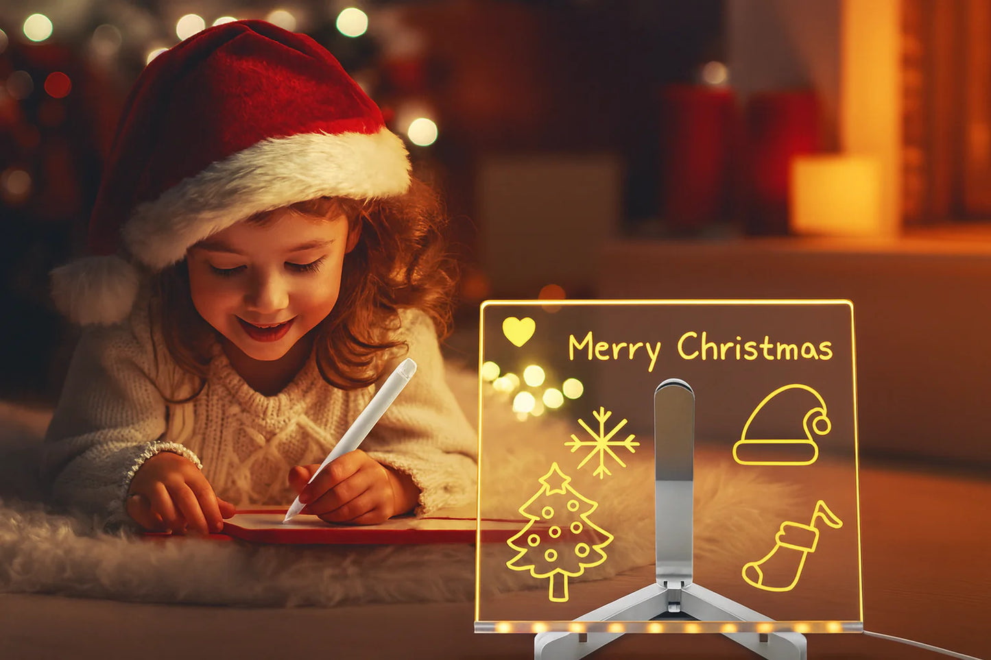 3D LED Light Glass Acrylic Writing Pad