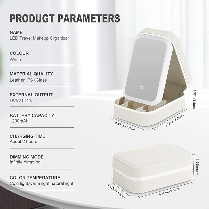 LED Makeup Mirror Case