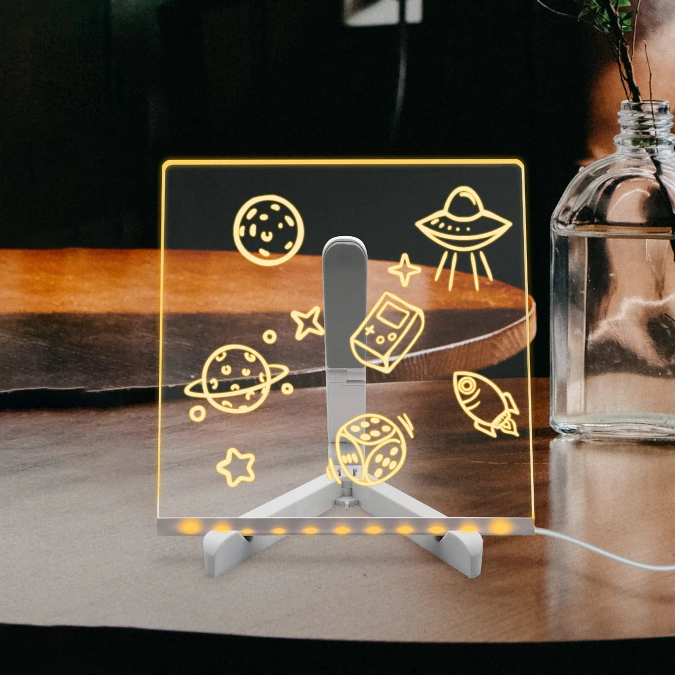 3D LED Light Glass Acrylic Writing Pad